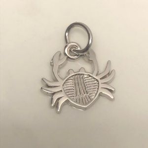 Cancer crab zodiac sterling silver vintage pendant charm